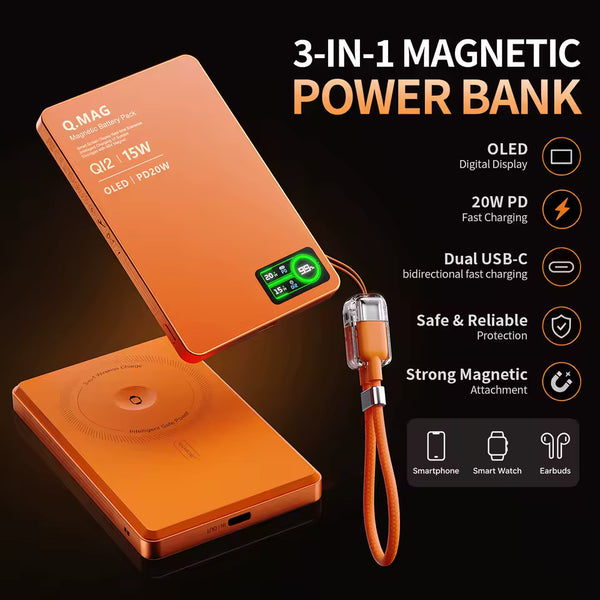 Magnetic Wireless Fast Charging 10000mAh Power Bank