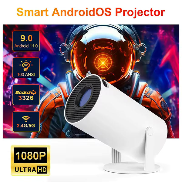 Portable Smart Mini Projector with Android 11 and Dual Wi-Fi